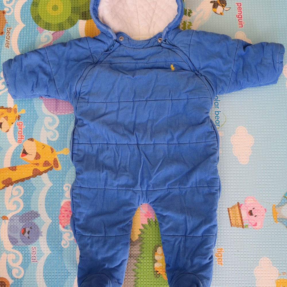 100% Cotton Romper Onesie Zipper Warm Ralph Lauren